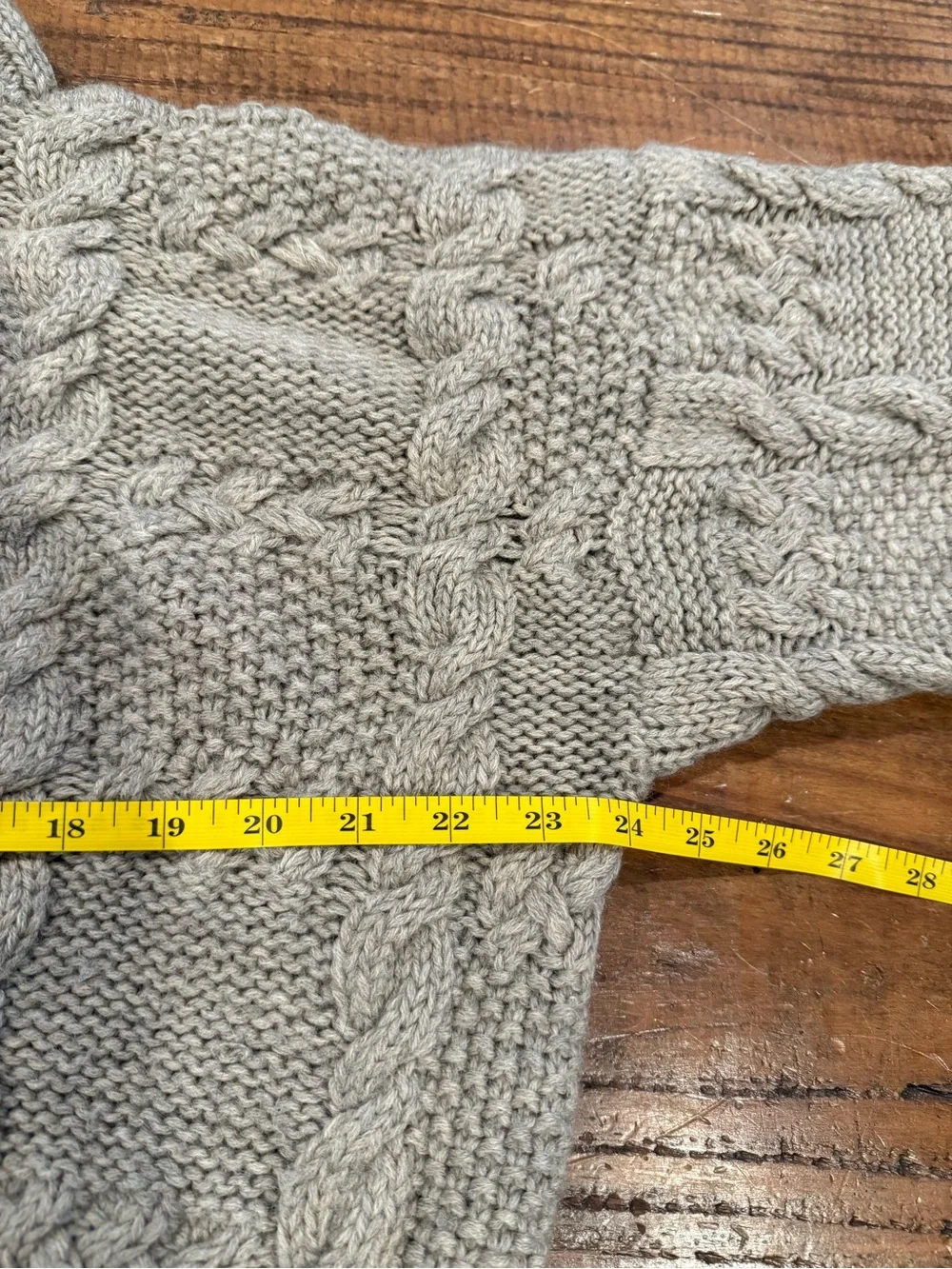 Embassy Row 100% Wool Vintage Cable Knit Fisherman Sweater Oatmeal Size M unisex